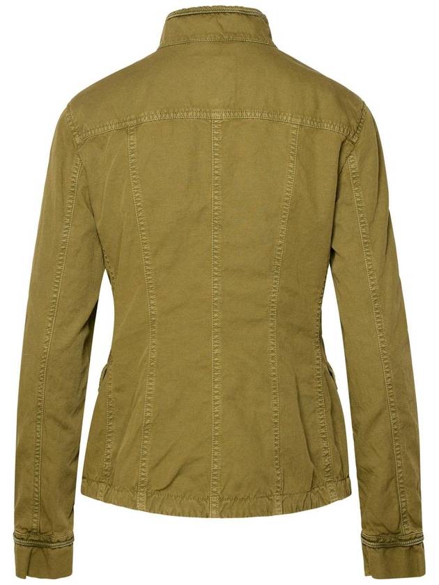 Fay 'Sahariana' Green Linen Blend Jacket - FAY - BALAAN 3