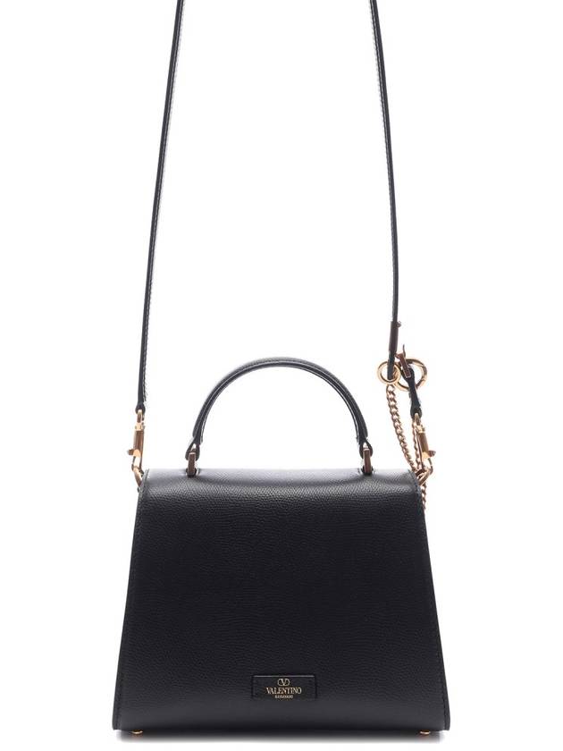 V Sling Small Leather Tote Bag Black - VALENTINO - BALAAN 5