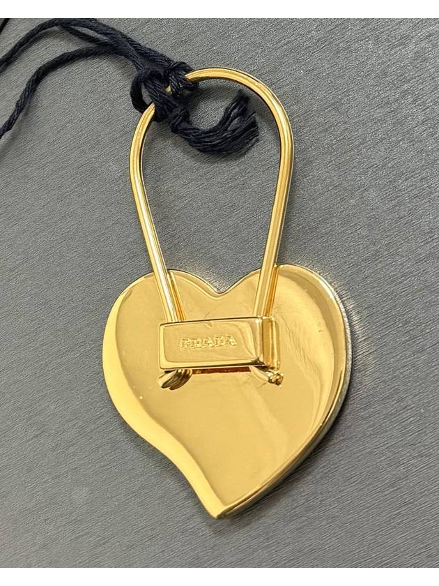 Heart Saffiano Leather Key Holder Black - PRADA - BALAAN 4