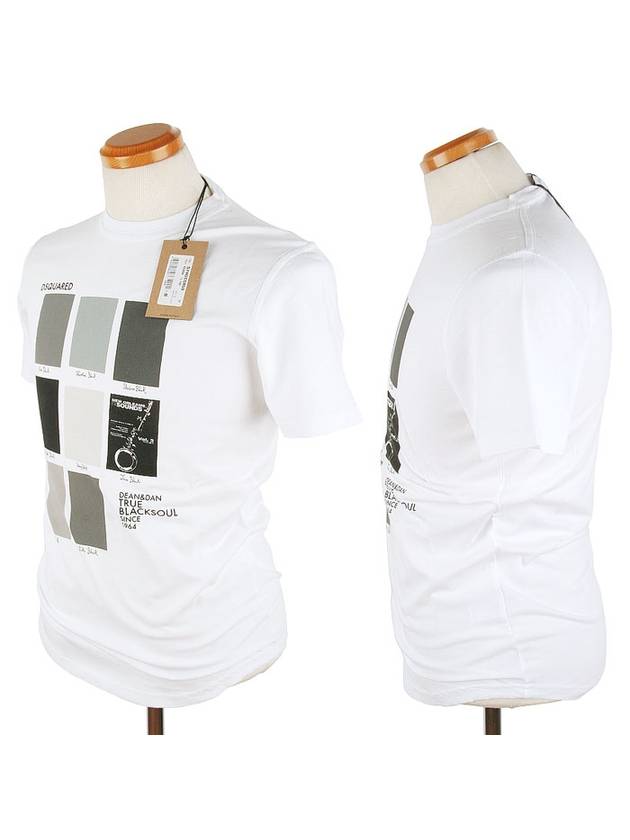 Block Printing Short Sleeve T-Shirt White - DSQUARED2 - BALAAN 2