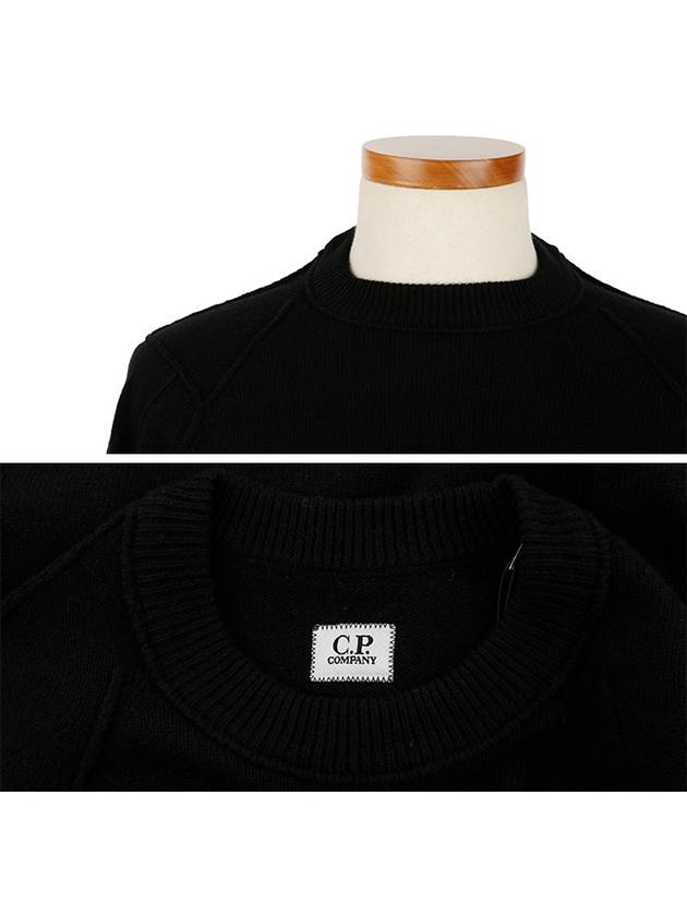 Lens Wappen Wool Knit Top Black - CP COMPANY - BALAAN 5