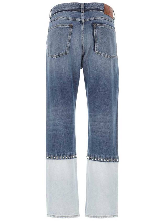 Rockstud Panel Insert Denim Jeans Blue - VALENTINO - BALAAN 3