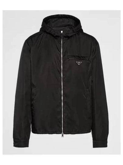 Re-Nylon Hooded Blouson Jacket Black - PRADA - BALAAN 2