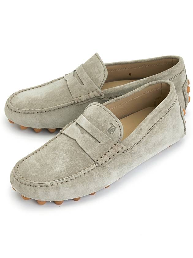 Suede Gommino Bubble Driving Shoes Beige - TOD'S - BALAAN 2