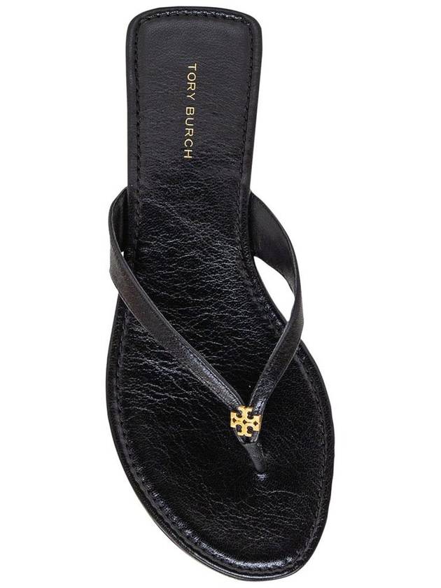 Capri Logo Plaque Flip Flops Black - TORY BURCH - BALAAN 4