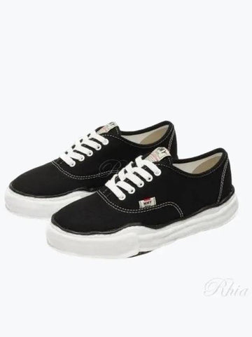 A02FW704 Black White Baker OG Sole Canvas Low Top Sneakers - MIHARA YASUHIRO - BALAAN 1