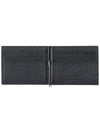 Textured Classic Leather Money Clip Half Wallet Black - SAINT LAURENT - BALAAN 5