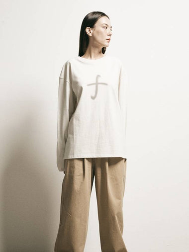 Cross F long sleeve t-shirt cream - FFEFF STUDIO - BALAAN 1