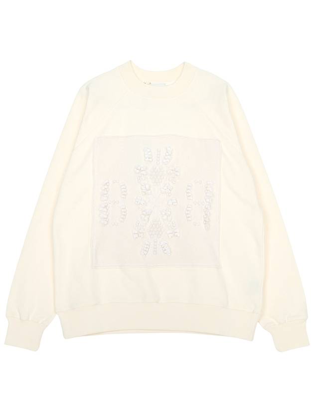 Women's Cashmere B Logo Patch Knit Top Ice White - BARRIE - BALAAN 2