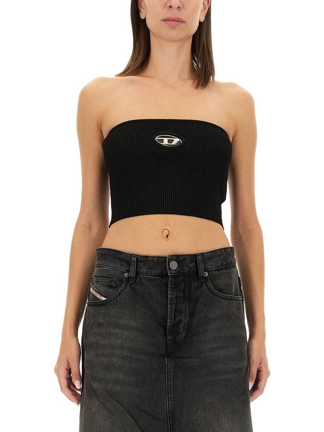 M Clarksvillex Logo Plaque Tube Top Black - DIESEL - BALAAN 2