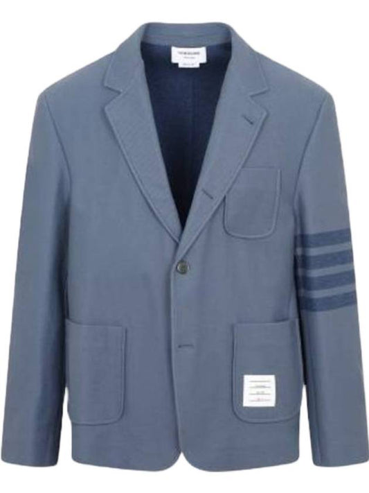 RWB stripe detail tailored blazer jacket blue - THOM BROWNE - BALAAN 1
