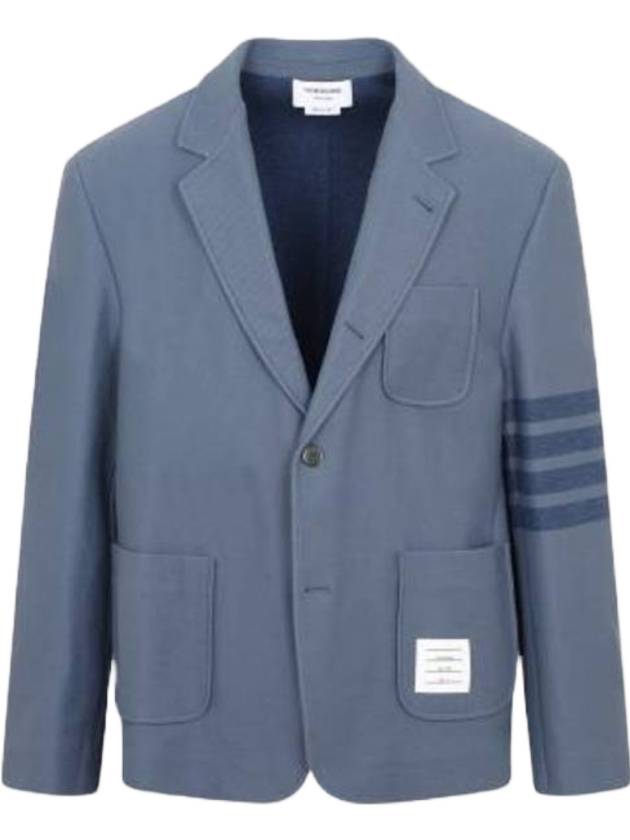 RWB Stripe Detail Tailored Blazer Jacket Blue - THOM BROWNE - BALAAN 1