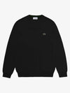 V Neck Cotton Classic Fit Knit Top Black - LACOSTE - BALAAN 2