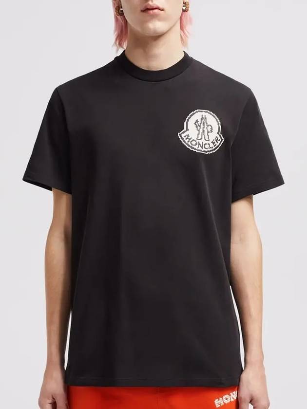 Logo Crew Neck Short Sleeve T-Shirt Charcoal - MONCLER - BALAAN 3