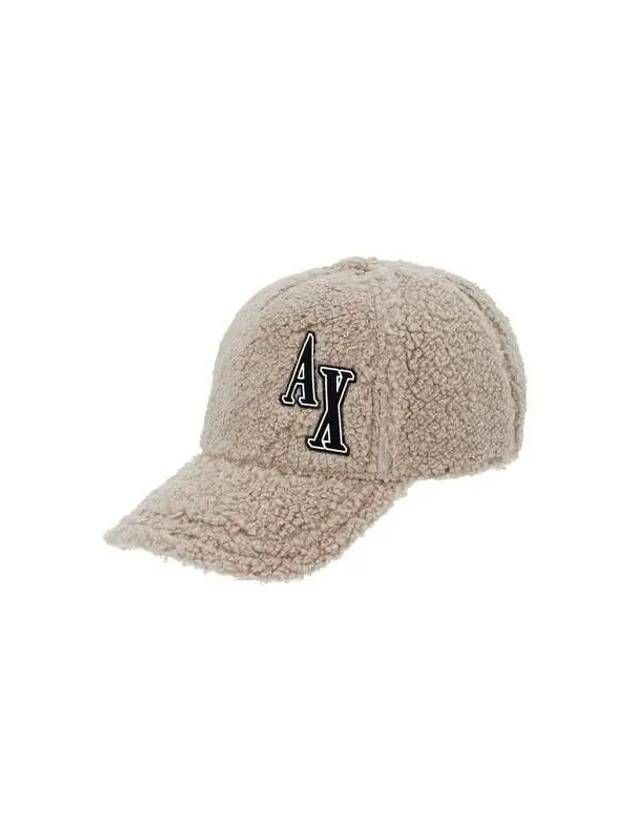 Women s AX Patch Fleece Ball Cap Beige 271602 - ARMANI EXCHANGE - BALAAN 1