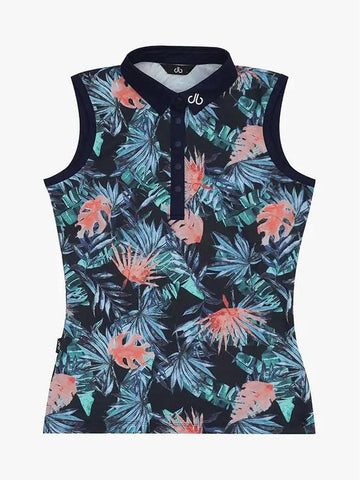 Drew Tropical Pattern Collar Sleeveless DF42ST10NAVY - DRUH GOLF - BALAAN 1