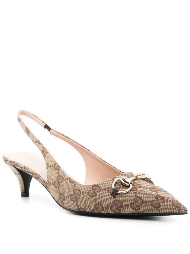 GG Low Slingback Heel Beige - GUCCI - BALAAN 3