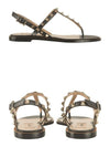 Rockstud Flat Sandals Black - VALENTINO - BALAAN 5