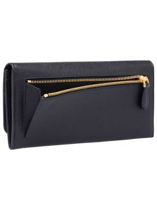 Metal Logo Saffiano Long Wallet Black - PRADA - BALAAN 5