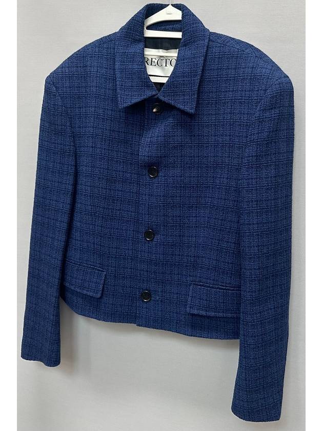 Icaro Tweed Blue Short Jacket 105 - RECTO - BALAAN 3