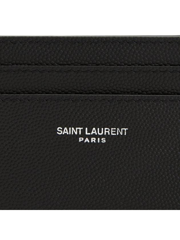 Embossed Leather Card Wallet Black - SAINT LAURENT - BALAAN 6