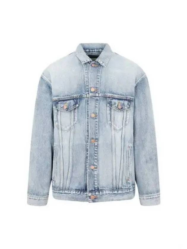 Back Spray Logo Denim Jacket Blue - BALENCIAGA - BALAAN 2