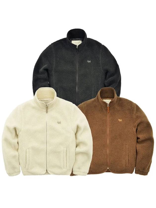 Scotty leather wappen fleece jacket AGT138 201 - AGATHA APPAREL - BALAAN 3