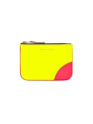 Super Fluo Zipper Coin Purse Yellow Light Orange - COMME DES GARCONS WALLET - BALAAN 1