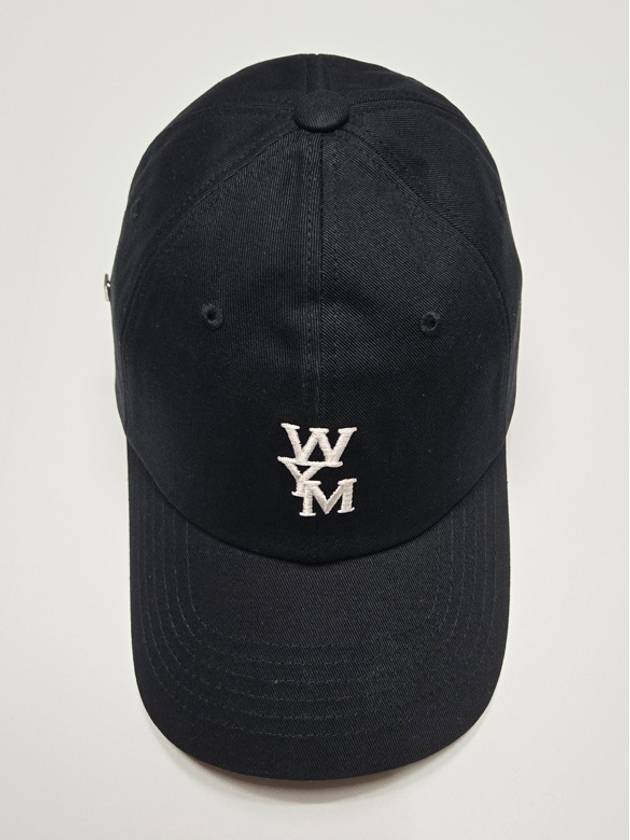 Embroidered Logo Cotton Ball Cap Black - WOOYOUNGMI - BALAAN 4