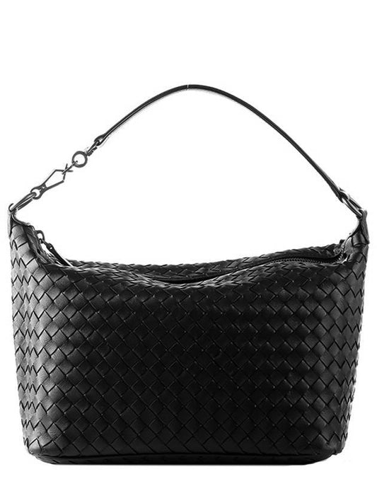 Intreciato Napa Leather Shoulder Bag Black - BOTTEGA VENETA - BALAAN 1