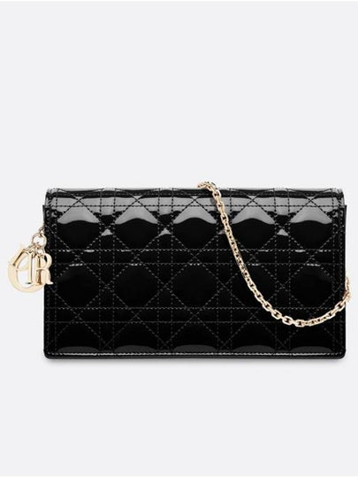 Lady Cannage Calfskin Pouch Bag Black - DIOR - BALAAN 2