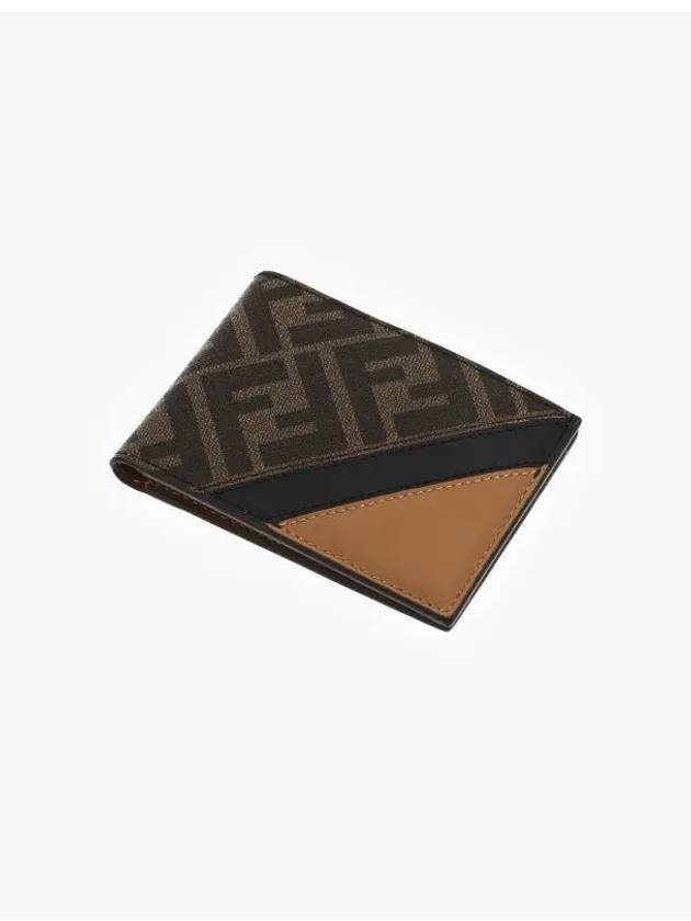 FF Logo Bifold Half Wallet Brown - FENDI - BALAAN 4