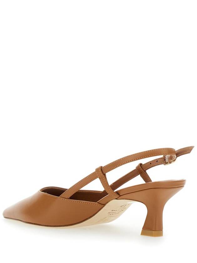 'Winnie' Brown Slingback Pumps Wirh Medium Heel In Leather Woman - STUART WEITZMAN - BALAAN 3