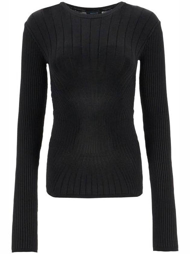 ribbed knit top with long sleeves - MUGLER - BALAAN 1