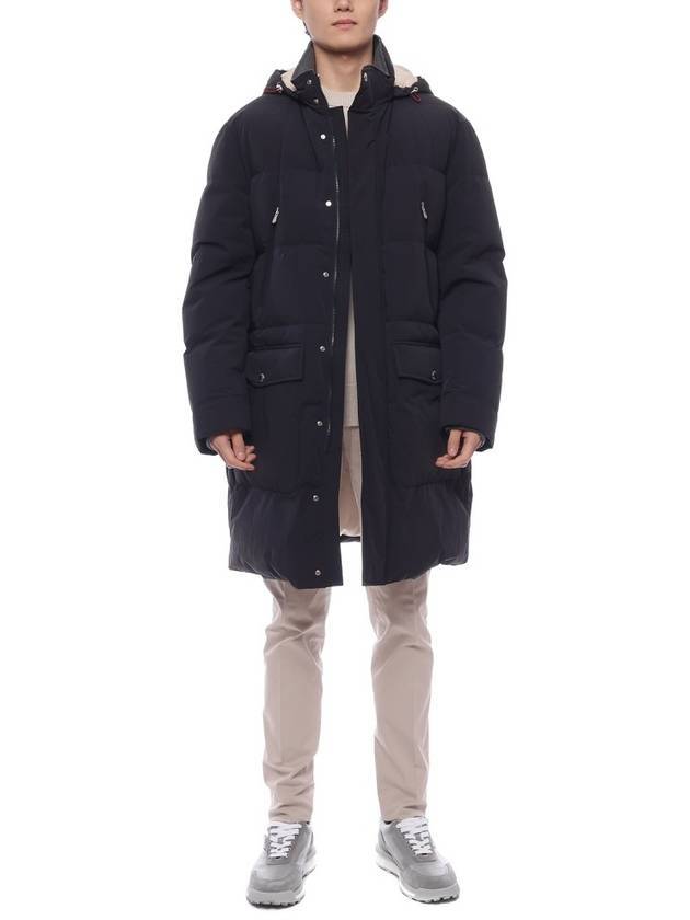 Hooded down padded navy - BRUNELLO CUCINELLI - BALAAN 1