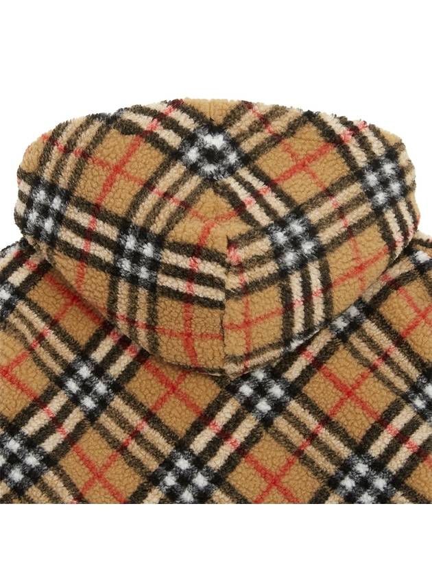 Kids Vintage Check Hooded Fleece Jacket Archive Beige - BURBERRY - BALAAN 7