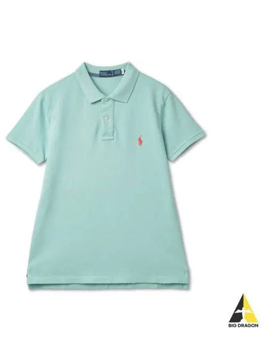 W Classic Fit Mesh Polo Shirt Bayside Green - POLO RALPH LAUREN - BALAAN 1