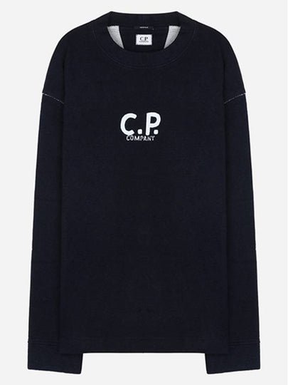 16CMSS183A 110055W D08 Logo Print Sweatshirt Blue - CP COMPANY - BALAAN 2