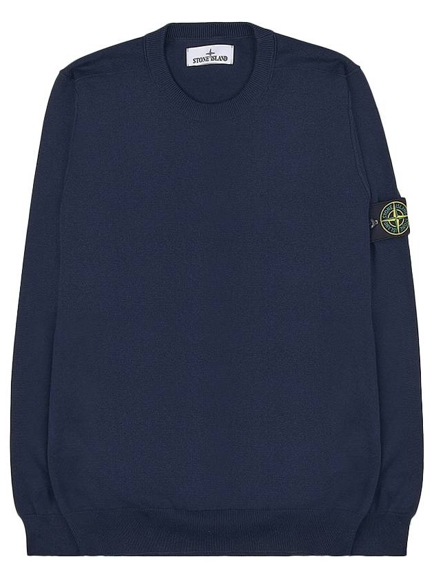 Logo Patch Knit Top Navy - STONE ISLAND - BALAAN 2