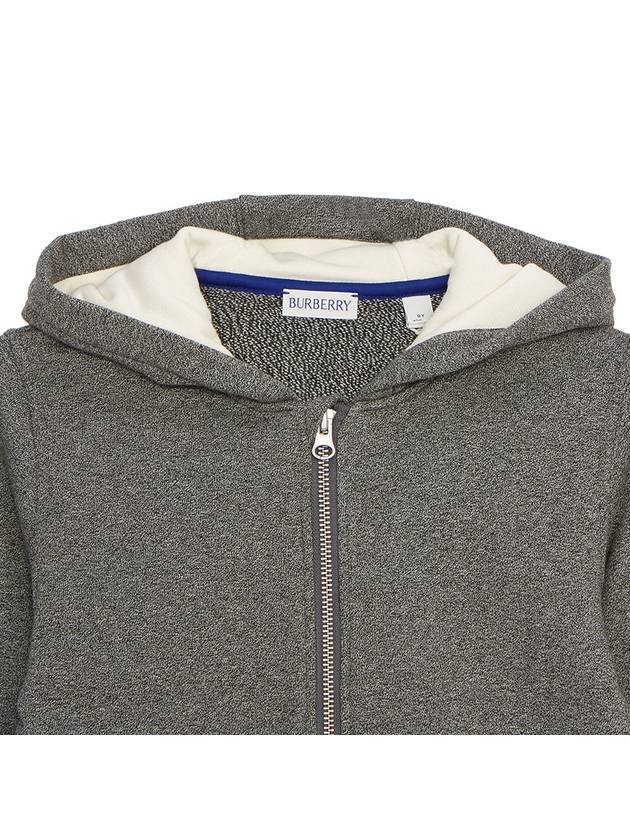 Kids Embroidered Logo Hooded Zip-Up Jacket Charcoal - BURBERRY - BALAAN 5