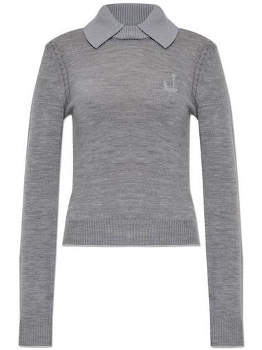 Jacquemus Sweater With Collar, Women's, Grey - JACQUEMUS - BALAAN 1