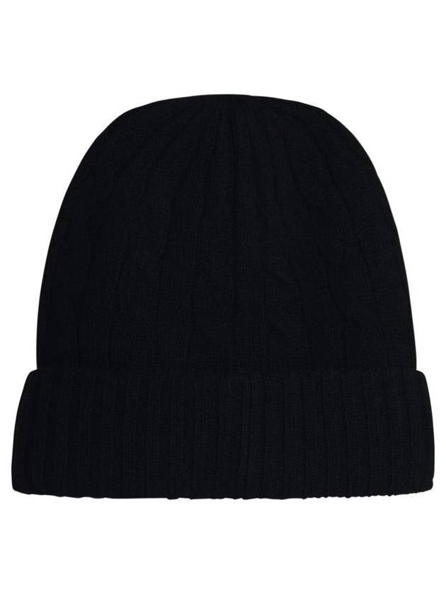 Cable Knit Beanie Black - POLO RALPH LAUREN - BALAAN 3