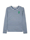 Men's Striped Logo Long Sleeve T-Shirt Blue - COMME DES GARCONS - BALAAN 2