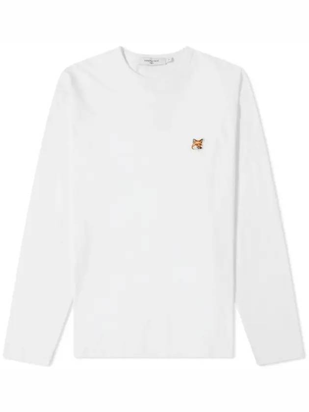 Fox Head Patch Regular Long Sleeve T-Shirt White - MAISON KITSUNE - BALAAN 1