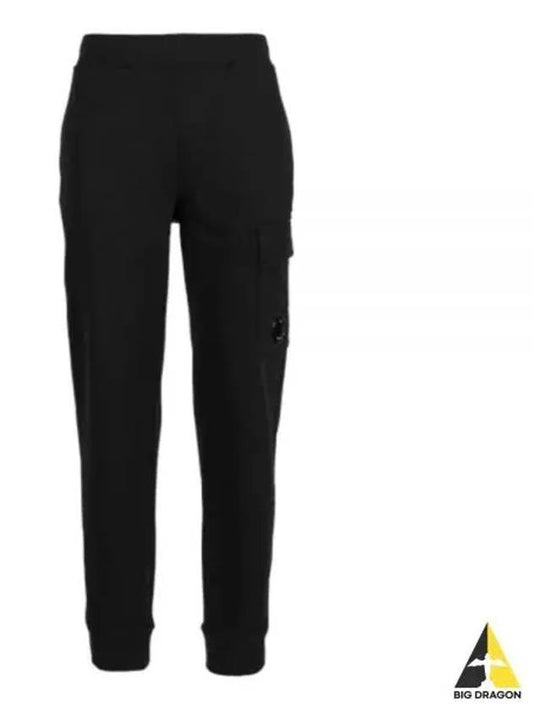 Diagonal Raised Fleece Cargo Track Pants Black - CP COMPANY - BALAAN 2