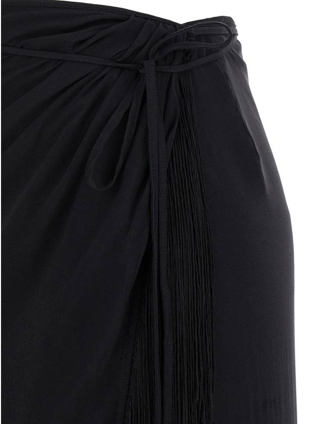 Black Sarong Skirt In Silk Stretch Woman - ANDAMANE - BALAAN 3