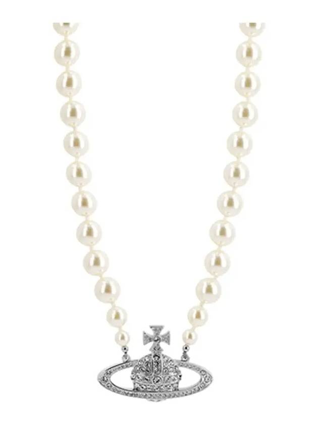 One Row Pearl Bas Relief Necklace Silver - VIVIENNE WESTWOOD - BALAAN 4