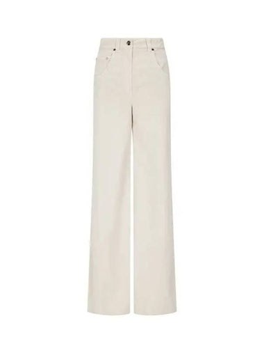 Women s Wide Flare Corduroy Pants Light Beige 270697 - BRUNELLO CUCINELLI - BALAAN 1