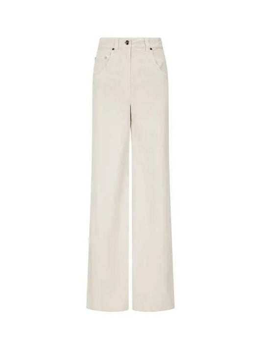 Shimaeul 8th Anniversary 10 ePoint 9 8 Women s Wide Flare Corduroy Pants Light Beige 270697 - BRUNELLO CUCINELLI - BALAAN 1