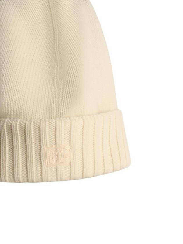 Dolce & Gabbana White Cashmere Beanie - DOLCE&GABBANA - BALAAN 3